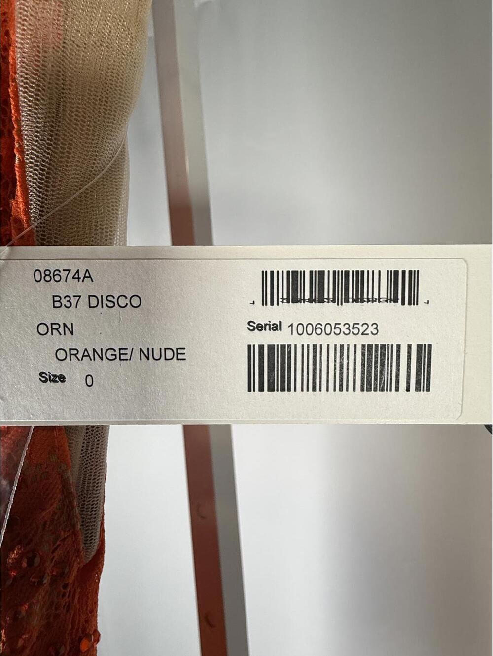 NWT Jovani 08674 Orange Nude Lace Plunging Neck Dress Size 0 Formal Prom Gown - Picture 4 of 9